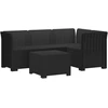 4 Vietų Sodo Sofa Ratanų Imitacija PP Antracito