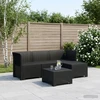 4 Vietų Sodo Sofa Ratanų Imitacija PP Antracito