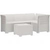 4 Vietų Sodo Sofa Ratanų Imitacija PP Balta