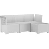 4 Vietų Sodo Sofa Ratanų Imitacija PP Balta
