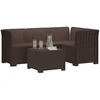 4 Vietų Sodo Sofa Ratanų Imitacija PP Ruda