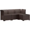4 Vietų Sodo Sofa Ratanų Imitacija PP Ruda