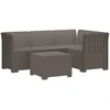 4 Vietų Sodo Sofa Ratanų Imitacija PP Šviesiai pilka
