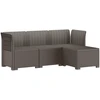 4 Vietų Sodo Sofa Ratanų Imitacija PP Šviesiai pilka