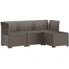 4 Vietų Sodo Sofa Ratanų Imitacija PP Šviesiai pilka