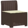 4 Vietų Sodo Sofa su Pagalvėlėmis Ratanų Imitacija PP Ruda