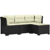 4 Vietų Sodo Sofa su Pagalvėlėmis Ratanų Imitacija PP Antracito