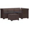 4 Vietų Sodo Sofa su Pagalvėlėmis Ratanų Imitacija PP Ruda