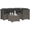 4 Vietų Sodo Sofa su Pagalvėlėmis Ratanų Imitacija PP