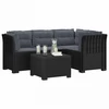 4 Vietų Sodo Sofa su Pagalvėlėmis Ratanų Imitacija PP Antracito