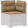 4 Vietų Sodo Sofa su Pagalvėlėmis Ratanų Imitacija PP Balta