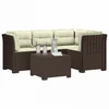 4 Vietų Sodo Sofa su Pagalvėlėmis Ratanų Imitacija PP Ruda