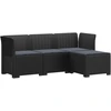 4 Vietų Sodo Sofa su Pagalvėlėmis Ratanų Imitacija PP Antracito