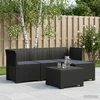 4 Vietų Sodo Sofa su Pagalvėlėmis Ratanų Imitacija PP Antracito