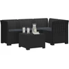 4 Vietų Sodo Sofa su Pagalvėlėmis Ratanų Imitacija PP Antracito
