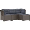 4 Vietų Sodo Sofa su Pagalvėlėmis Ratanų Imitacija PP