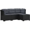 4 Vietų Sodo Sofa su Pagalvėlėmis Ratanų Imitacija PP Antracito