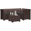 4 Vietų Sodo Sofa su Pagalvėlėmis Ratanų Imitacija PP Ruda
