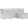 4 Vietų Sodo Sofa su Pagalvėlėmis Ratanų Imitacija PP Balta