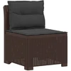 4 Vietų Sodo Sofa su Pagalvėlėmis Ratanų Imitacija PP Ruda