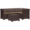 4 Vietų Sodo Sofa su Pagalvėlėmis Ratanų Imitacija PP Ruda