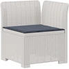 4 Vietų Sodo Sofa su Pagalvėlėmis Ratanų Imitacija PP Balta