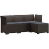 4 Vietų Sodo Sofa su Pagalvėlėmis Ratanų Imitacija PP Ruda