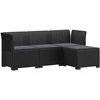 4 Vietų Sodo Sofa su Pagalvėlėmis Ratanų Imitacija PP Antracito