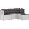 4 Vietų Sodo Sofa su Pagalvėlėmis Ratanų Imitacija PP Balta