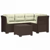 4 Vietų Sodo Sofa su Pagalvėlėmis Ratanų Imitacija PP Ruda