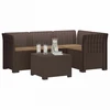 4 Vietų Sodo Sofa su Pagalvėlėmis Ratanų Imitacija PP Ruda