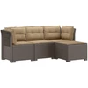 4 Vietų Sodo Sofa su Pagalvėlėmis Ratanų Imitacija PP