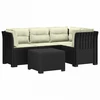 4 Vietų Sodo Sofa su Pagalvėlėmis Ratanų Imitacija PP Antracito