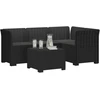 4 Vietų Sodo Sofa su Pagalvėlėmis Ratanų Imitacija PP Antracito