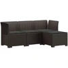 4 Vietų Sodo Sofa su Pagalvėlėmis Ratanų Imitacija PP Ruda