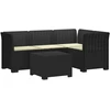 4 Vietų Sodo Sofa su Pagalvėlėmis Ratanų Imitacija PP Antracito