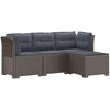 4 Vietų Sodo Sofa su Pagalvėlėmis Ratanų Imitacija PP