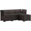 4 Vietų Sodo Sofa su Pagalvėlėmis Ratanų Imitacija PP Ruda