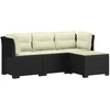 4 Vietų Sodo Sofa su Pagalvėlėmis Ratanų Imitacija PP Antracito