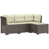 4 Vietų Sodo Sofa su Pagalvėlėmis Ratanų Imitacija PP
