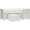 4 Vietų Sodo Sofa su Pagalvėlėmis Ratanų Imitacija PP Balta
