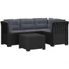 4 Vietų Sodo Sofa su Pagalvėlėmis Ratanų Imitacija PP Antracito