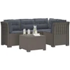 4 Vietų Sodo Sofa su Pagalvėlėmis Ratanų Imitacija PP
