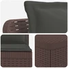 4 Vietų Sodo Sofa su Pagalvėlėmis Ratanų Imitacija PP Ruda