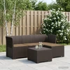 4 Vietų Sodo Sofa su Pagalvėlėmis Ratanų Imitacija PP Ruda