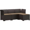 4 Vietų Sodo Sofa su Pagalvėlėmis Ratanų Imitacija PP Ruda