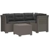 4 Vietų Sodo Sofa su Pagalvėlėmis Ratanų Imitacija PP