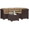 4 Vietų Sodo Sofa su Pagalvėlėmis Ratanų Imitacija PP Ruda