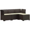 4 Vietų Sodo Sofa su Pagalvėlėmis Ratanų Imitacija PP Ruda