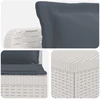 4 Vietų Sodo Sofa su Pagalvėlėmis Ratanų Imitacija PP Balta